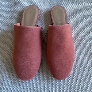 Violet & Red Charlize Pink Peach Suede Mule Size 9